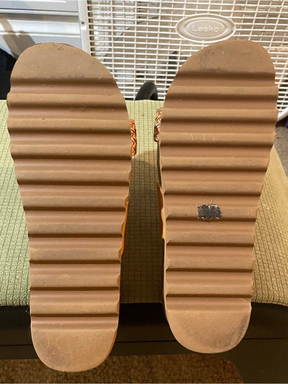Reef Two-Strap Slide Sandals in Mustard
